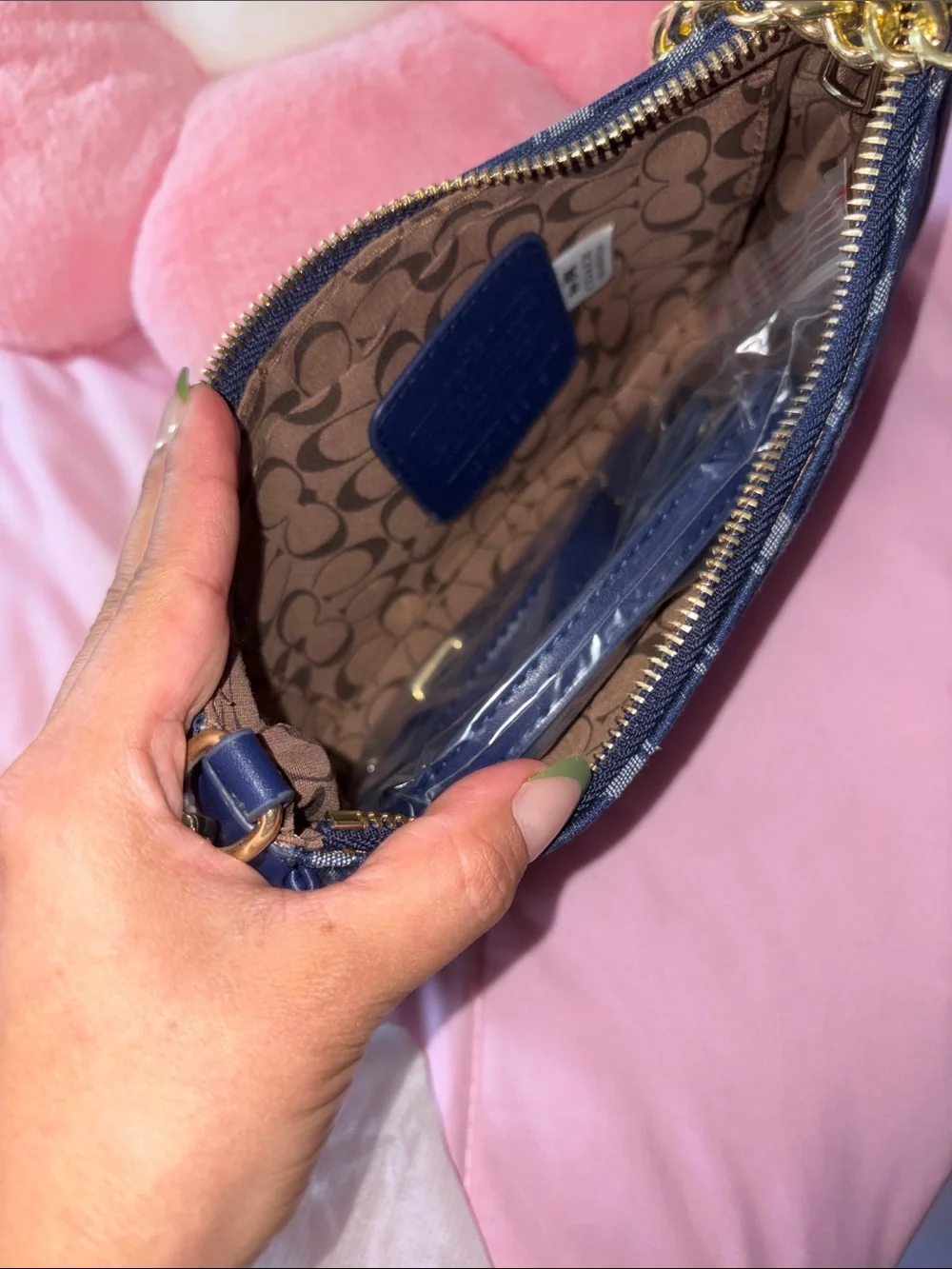 Coach Navy Signature shoulder bag